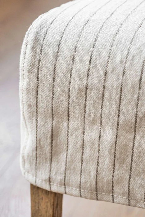 FUNDA SILLA AÑO 50 - LINO ALTO GRAMAJE RAYADO OFF WHITE en Blanco - Sillas, Uruguay | La Iberica, vista 7