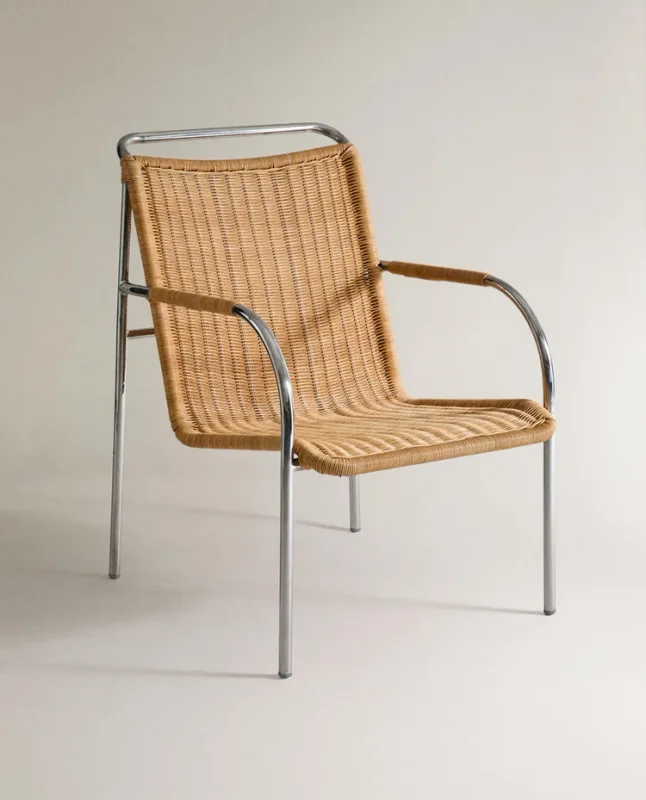 BUTACA RATÁN Y ACERO - Butacas, banquetas y puffs, Uruguay | Zara Home, vista 3