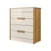 Comoda Cajonera 4 Cajones Correderas Telescópicas Mdp Freijo Off White en Madera natural - Cómodas, Uruguay | Soy Hogar, vista 3