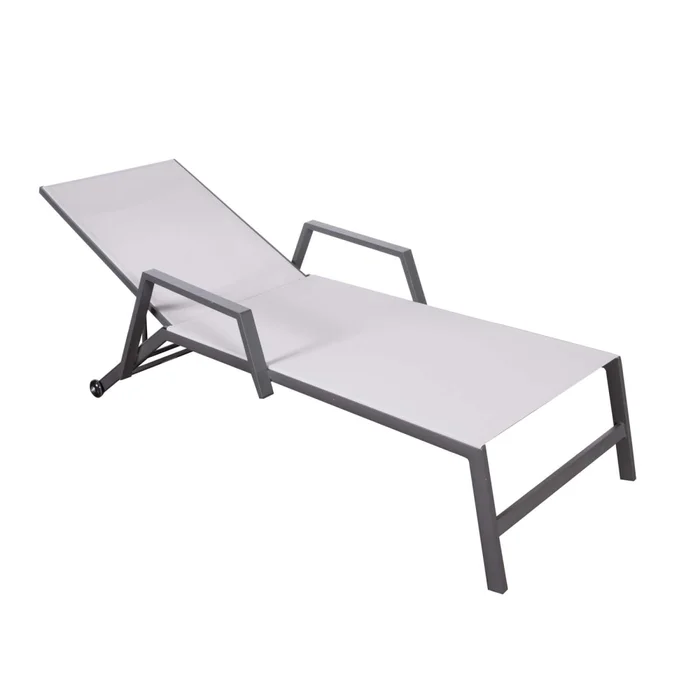 Reposera Aluminio-y-textilina Gris Aruba en Gris - Muebles para el exterior, Uruguay | Divino, vista 3