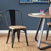 Silla Tolix Asiento de Madera Metal Negro Brillante - Sillas, Uruguay | Berna home, vista 3 de 3