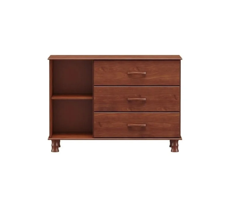 Comoda 3 Cajones 1 Puerta Madera Maciza Premium en Marrón - Cómodas, Uruguay | Rústico Hogar, vista 3