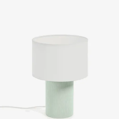 Lámpara de mesa Bianella - de pana turquesa en Beige - Lámparas de mesa, Uruguay | Kavehome
