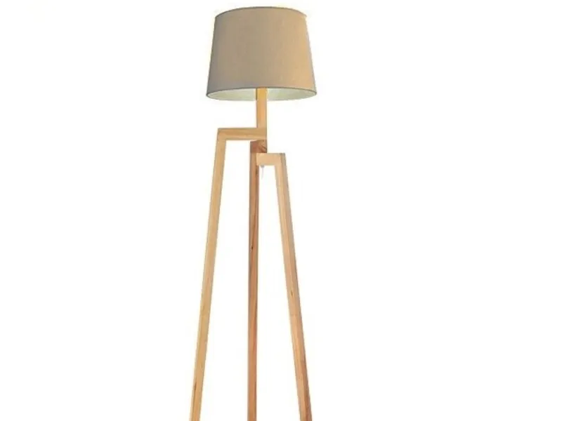 Lampara de Pie Tripode Pantalla Beige en Beige - Lámparas de pie, Uruguay | Finkel