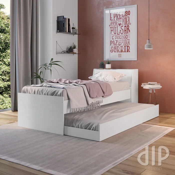 Cama Marinera Bicama Juvenil Dormitorio Cama Auxiliar en Blanco - Dormitorio, Uruguay | Soy Hogar, vista 2