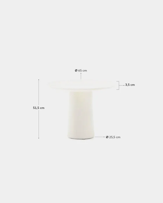 Mesa de centro Albanella de cemento con acabado blanco brillante - Ø65 cm en Blanco - Mesas de living, Uruguay | Kavehome, vista 8