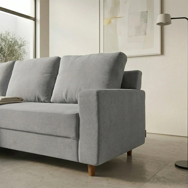 Rinconera Lucci - Tela Microfibra - Chaise izquierdo - Berlin 05 (Ceniza) en Gris - Sillones y sofás, Uruguay | Nyr, vista 5