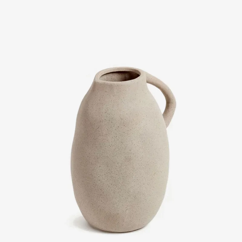 Jarrón Yandi de cerámica con acabado - beige 24,5 cm en Beige - Jarrones, Uruguay | Kavehome