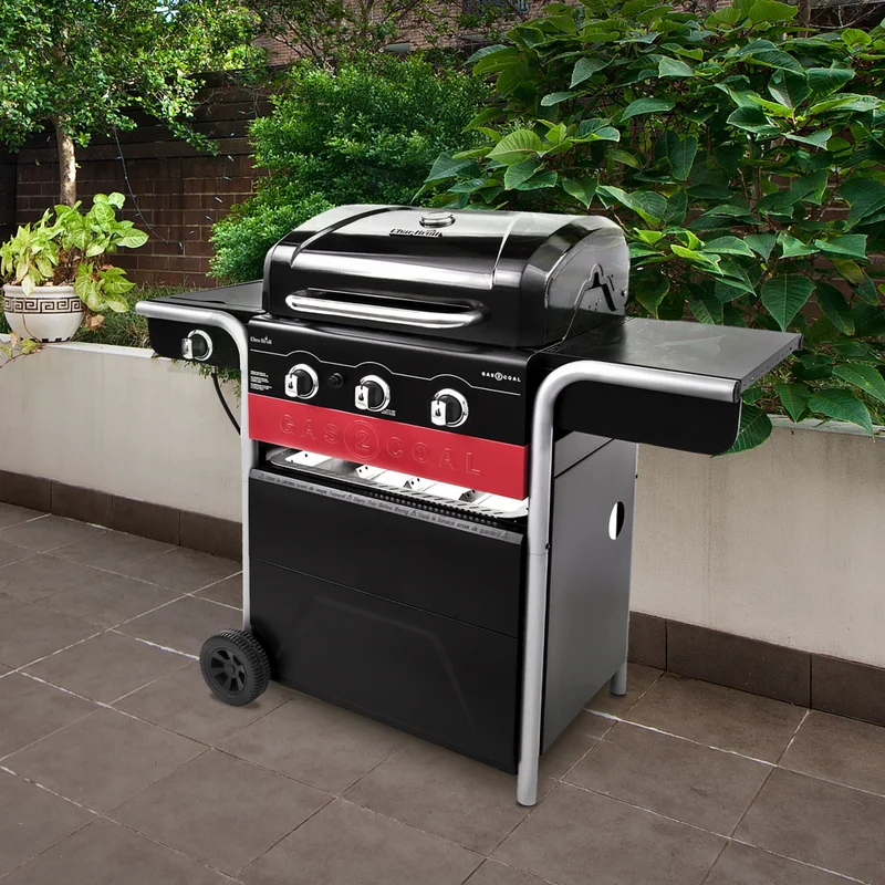 Barbacoa Hibrida Acero-inoxidable Gris Gas Y Carbón en Gris - Exterior, Uruguay | Divino, vista 3