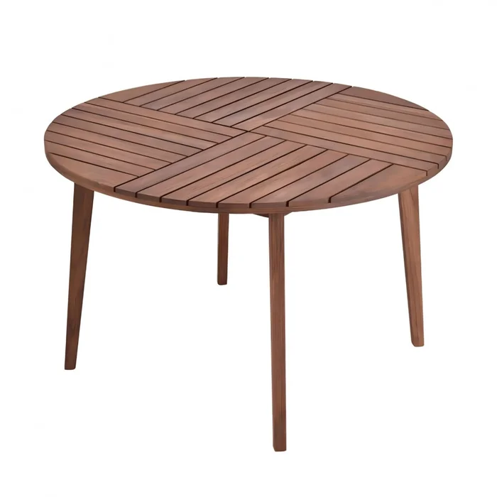 Mesa de Patio Madera de Teca - Caraíva 120cm en Marrón - Muebles para el exterior, Uruguay | Rústico Hogar