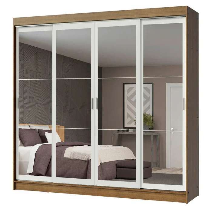 Ropero Placard Matrimonial Austin 4 Puertas Corredizas 215cm con 4 Esp en Blanco - Roperos y placares, Uruguay | Balton, vista 9
