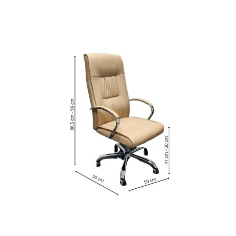 Silla De Oficina ErgoFlow Fusion - Beige en Beige - Sillas de escritorio, Uruguay | La Cueva Muebles, vista 10