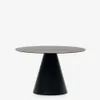 Mesa Wilshire de cristal templado y metal con acabado pintado negro Ø 120 cm en Negro - Mesas de comedor, Uruguay | Kavehome, vista 1 de 5