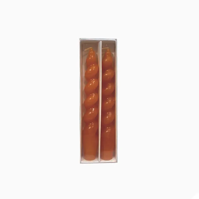 Set de 2 velas torneadas Emma - Naranja en Naranja - Velas y Portavelas, Uruguay | Walnut