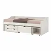 Cama Madera Maciza Con Cajones - 1 plaza - Linea Floro / Funcional - Blanco en Blanco - Dormitorio, Uruguay | Rústico Hogar, vista 1 de 4