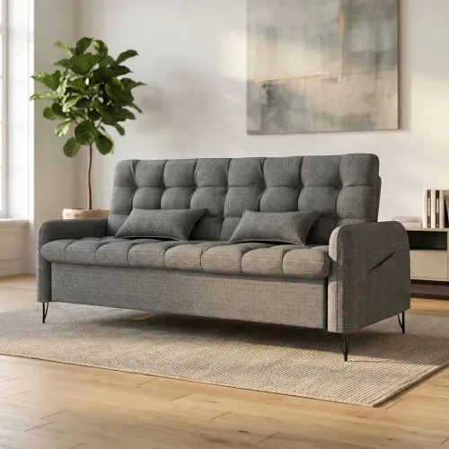 Sillón Sofa Cama Pilar - Gris en Gris - Sillones y sofás, Uruguay | Ecowood