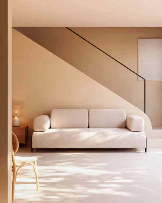 Sofá Compo 3 plazas beige grisáceo 232 cm en Beige - Sillones y sofás, Uruguay | Kavehome, vista 3