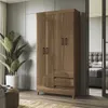 Ropero 4 Puertas 2 Cajones Con Estantes Y Barral Metalico en Marrón - Roperos y placares, Uruguay | Soy Hogar, vista 7 de 8