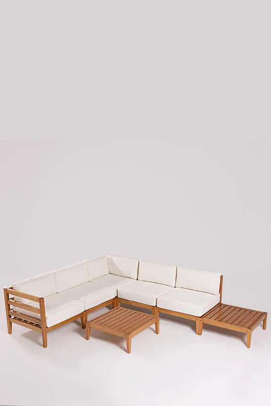 ESQUINA CANNES RIPADA ACQUABLOCK CRUDO 74x74x66CM JATOBA en Madera natural - Muebles para el exterior, Uruguay | Vinibel, vista 7