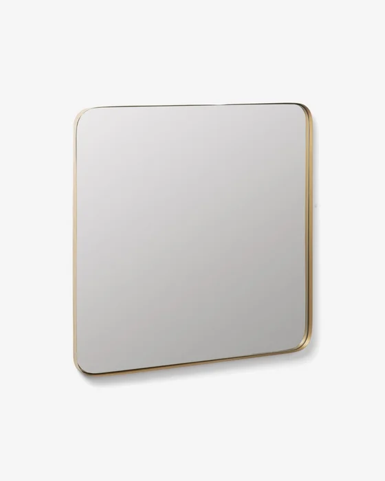 Espejo Marco de acero 60 x 60 cm dorado en Amarillo - Espejos, Uruguay | Kavehome