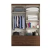 Ropero Max Plus 4 Puertas 4 Cajones - Línea Glam - Nogal en Marrón - Roperos y placares, Uruguay | Ecowood, vista 3 de 4