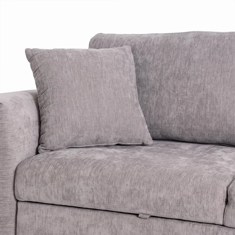 Sofá Cama Chaise/baúl Tela Gris Bristol en Gris - Sillones y sofás, Uruguay | Divino, vista 3