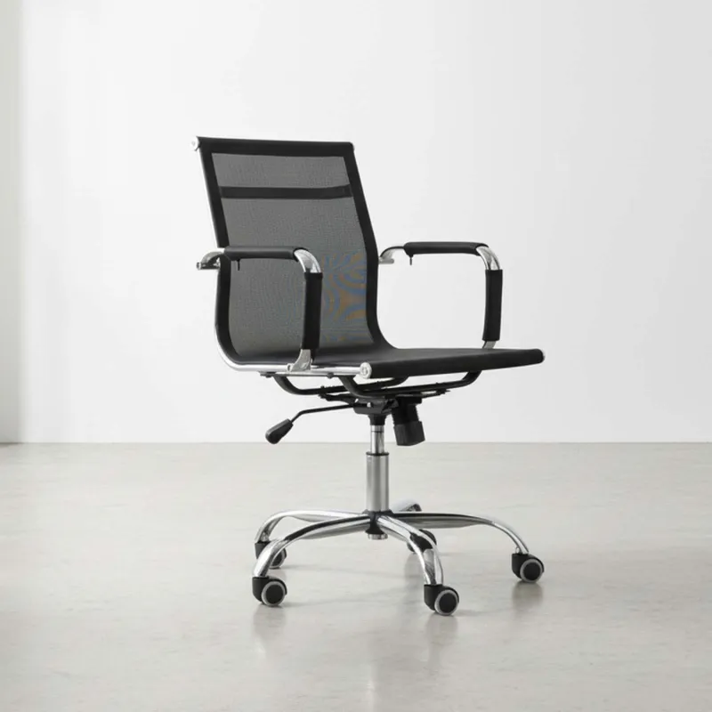 Silla Giratoria De Oficina Malla-y-metal Negro Malla en Negro - Escritorios y sillas de escritorio, Uruguay | Divino