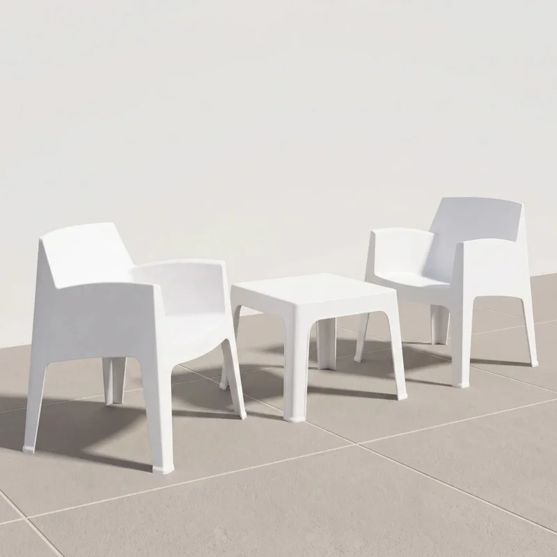 Set de Jardín Mesa + 2 sillas - Magna - Blanco en Blanco - Muebles para el exterior, Uruguay | Ecowood, vista 3