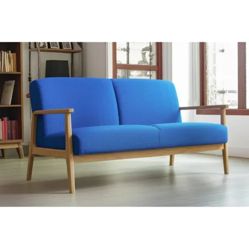 Sofá 2 cuerpos de madera maciza - Azul en Azul - Sillones y sofás, Uruguay | Nario Hogar