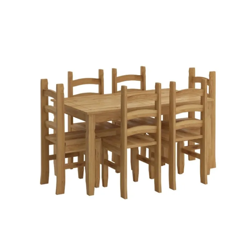 Juego De Comedor 6 Sillas - Corona - Madera - Oscuro en Madera natural - Mesas de comedor, Uruguay | Rústico Hogar
