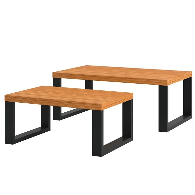 Conjunto de Mesas Ratonas Industrial 100% MDF - Linea Factory en Madera natural - Mesas de living, Uruguay | Balton, vista 7