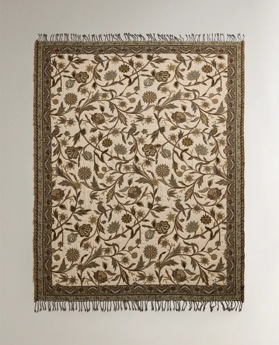 MANTA JACQUARD FLORES - Textiles, Uruguay | Zara Home, vista 2