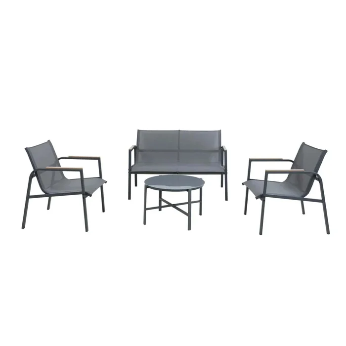 Set de Living Exterior - Acero y Tela en Gris - Muebles para el exterior, Uruguay | Ecowood