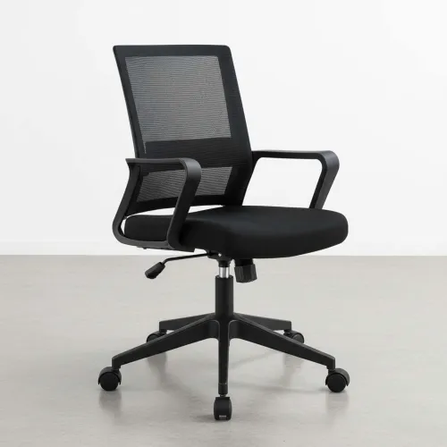 Silla De Oficina Malla Negro Collins en Negro - Escritorios y sillas de escritorio, Uruguay | Divino