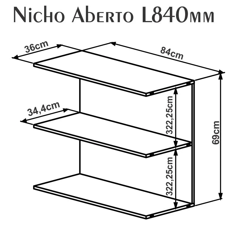 Nicho sin laterales L840 Estanteria Modular  | 25719 - Bibliotecas, Uruguay | World Vigo