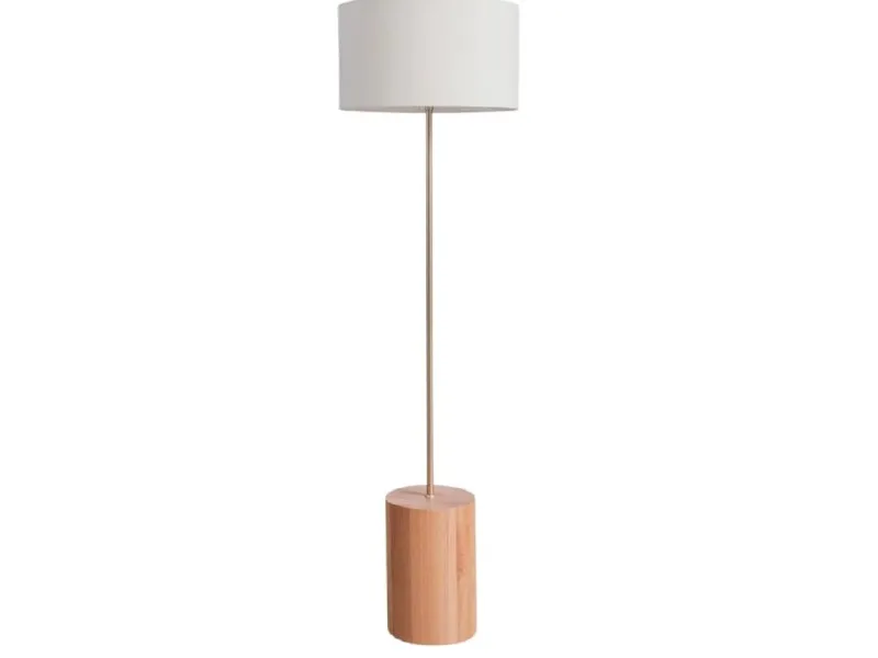 Lampara de Pie en Metal y Madera en Multicolor - Lámparas de pie, Uruguay | Finkel
