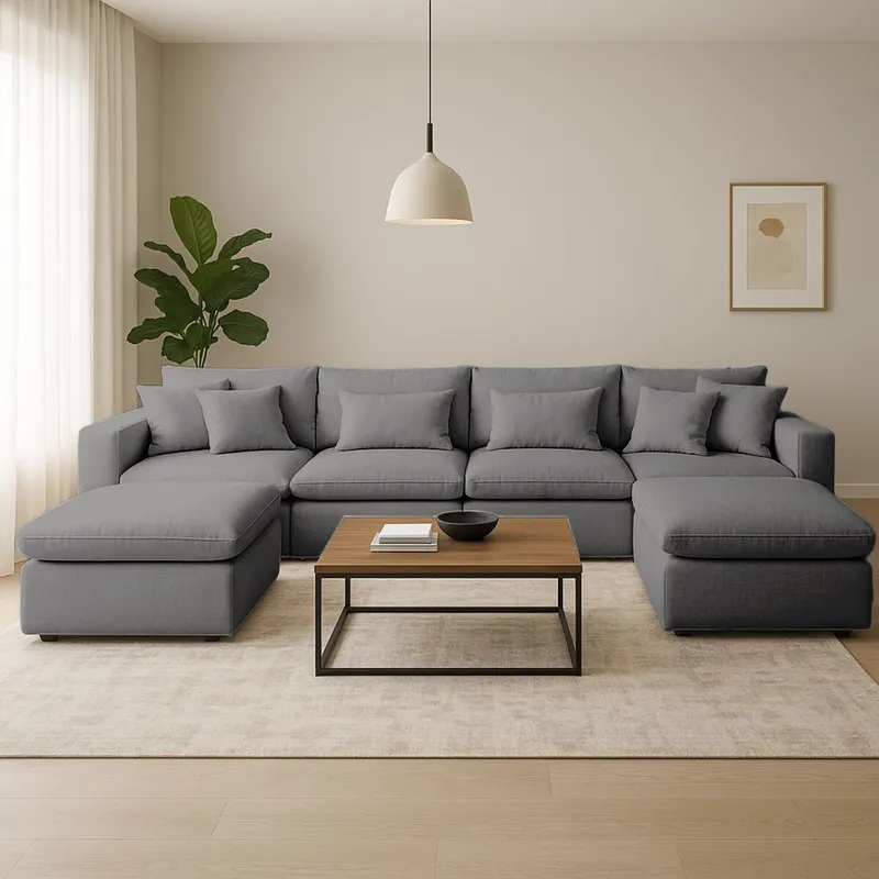 Sofá modular WELL GRIS 4 CUERPOS - Sillones y sofás, Uruguay | Viasono