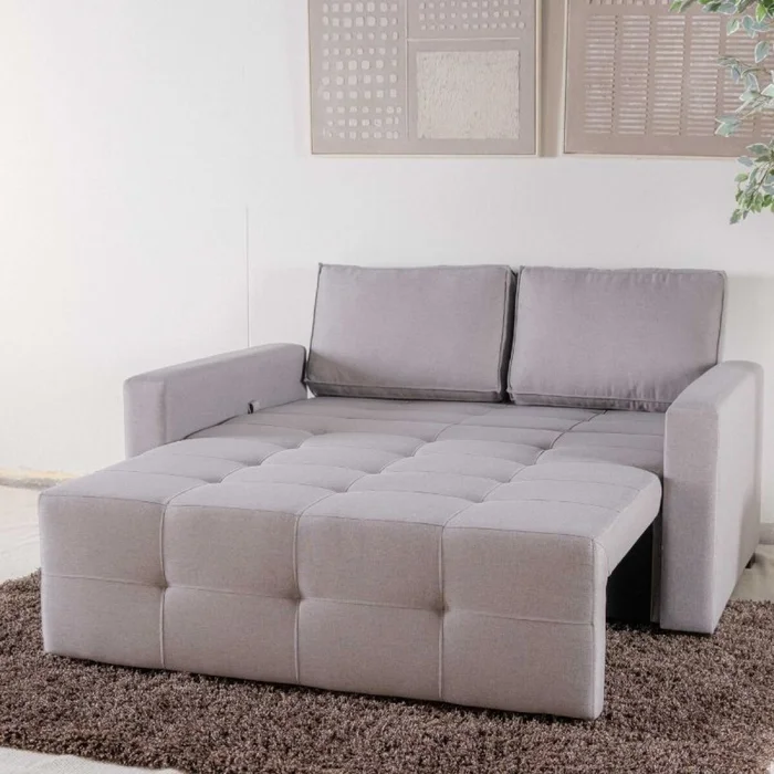 Sofá Cama Torres 2 Cuerpos - Gris en Gris - Sillones y sofás, Uruguay | Fábrica Italiana, vista 4