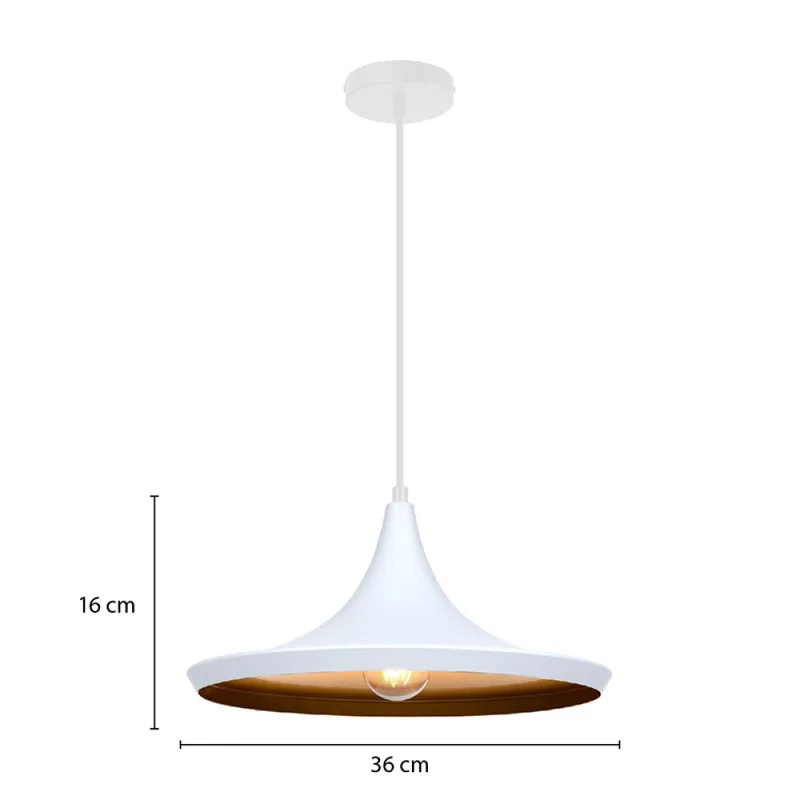 Luminaria Colgante Geisha 3 Blanca ø 36 cm en Blanco - Lámparas colgantes, Uruguay | Serlux, vista 5