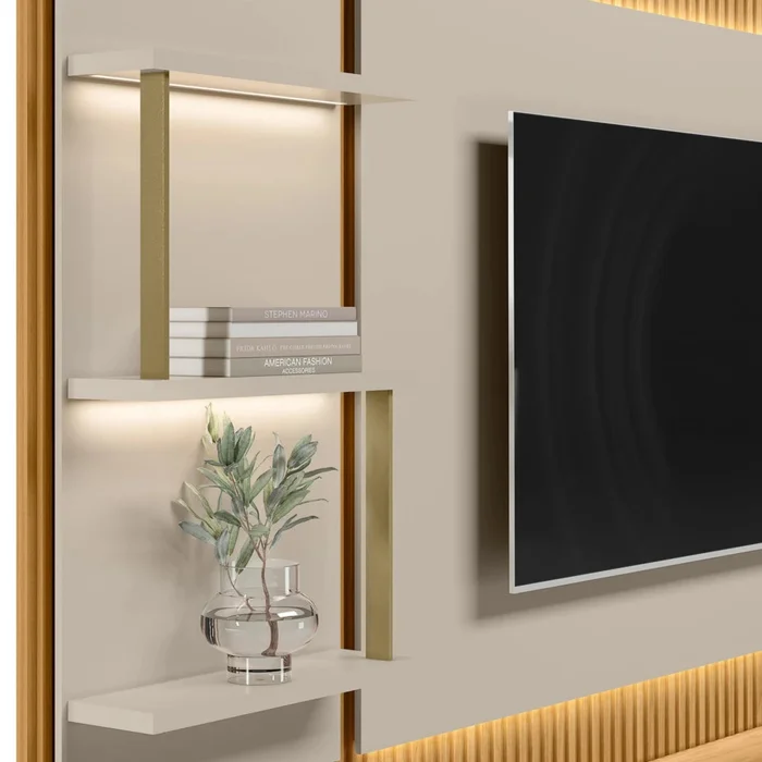 Modular para Tv San Paulo Rack + Panel 2 Laterales - Línea Haus - Muebles para TV, Uruguay | Ecowood, vista 3