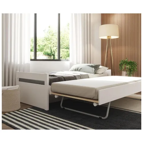 Cama Marinera 1 plaza - Nois - Madera Maciza - Blanco en Blanco - Dormitorio, Uruguay | Ecowood