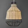 Colgante rattan color natural y reja negra 40cm en Multicolor - Lámparas colgantes, Uruguay | Iluminica, vista 5 de 6