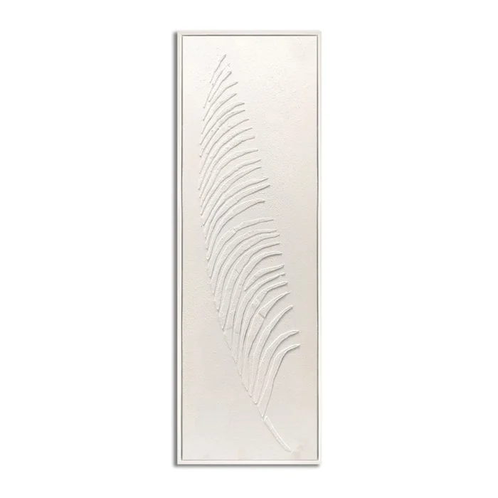 CUADRO 90x30cm MARCO HOJA BLANCO Y NEGRO 2 en Blanco - Decoración de pared, Uruguay | Koz