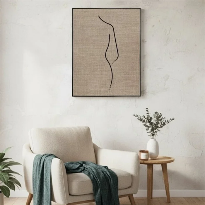 CUADRO CANVAS 40x50cm MARCO SILUETA ARPILLERA 2 en Beige - Decoración de pared, Uruguay | Decohogar, vista 2