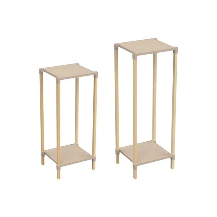 ORGANIZADOR SET X2UNID 48x28x25CMS / 59x28x25CMS MADERA Y PP en Beige - Bibliotecas, Uruguay | Koz