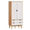 Ropero 2P, 2C y 2 estantes Mel/Gris Linea Nordica en Madera Maciza - Roperos y placares, Uruguay | Que Sal Muebleria, vista 22 de 25