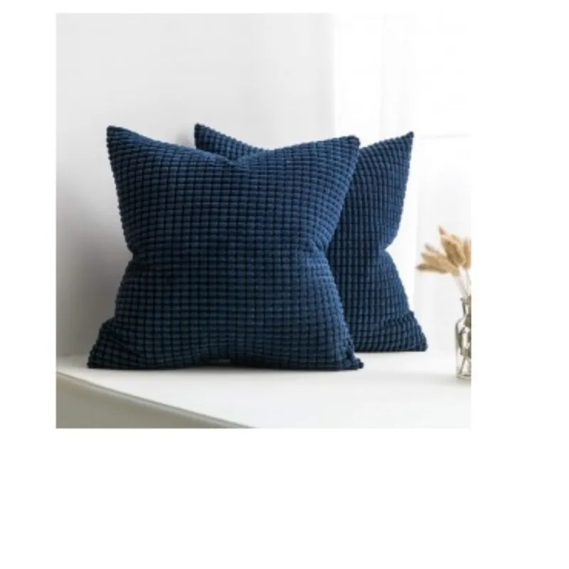 Almohadón Pana Dark Blue (trama a cuadros) en Azul - Textiles, Uruguay | Finkel