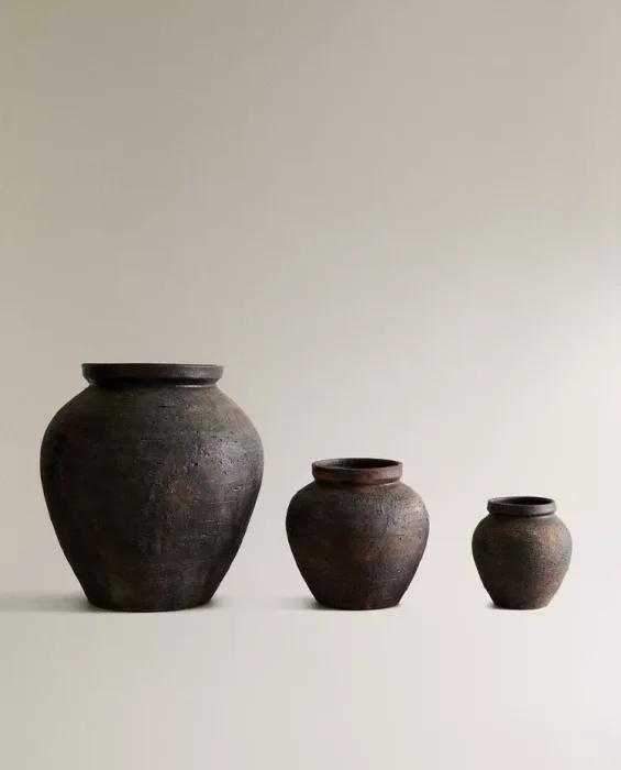 JARRÓN CERÁMICA TEXTURA en Marrón, Uruguay | Zara Home, vista 2
