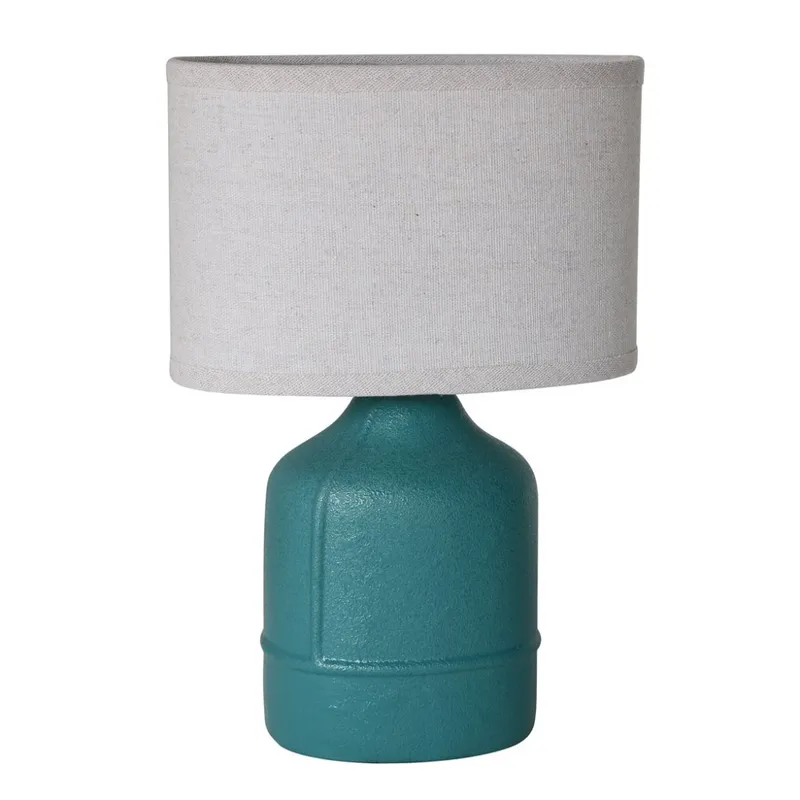 LAMPARA DE MESA CERAMICA 20x11x31CM VERDE PETROLEO en Verde - Lámparas de mesa, Uruguay | Koz