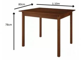 JUEGO COMEDOR OLIVIA 4 SILLAS /CERA en Marrón - Mesas de comedor, Uruguay | Que Sal Muebleria, vista 2